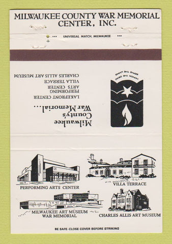 Matchbook Cover - Milwaukee County War Memorial WI 40 Strike