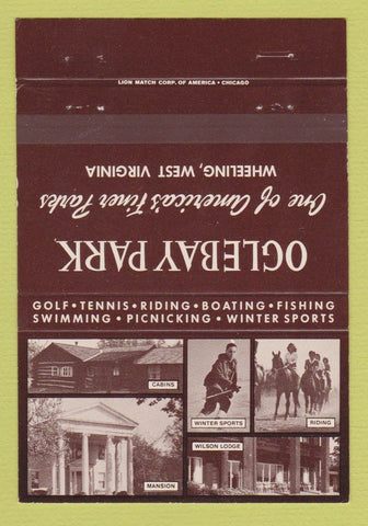 Matchbook Cover - Oglebay Park Wheeling WV 40 Strike