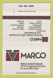 Matchbook Cover - Marco Screw Products St Louis MO 40 Strike
