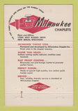 Matchbook Cover - Milwaukee Chaplet Milwaukee WI 40 Strike