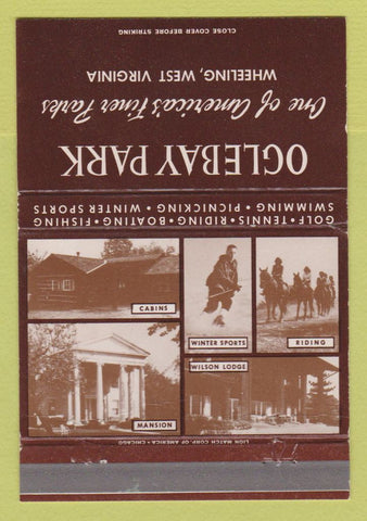 Matchbook Cover - Oglebay Park Wheeling WV 40 Strike