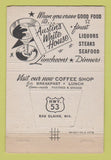 Matchbook Cover - Austin's White House Eau Claire WI WEAR 40 Strike