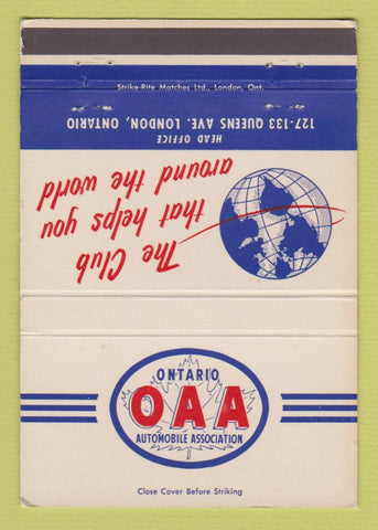 Matchbook Cover - Ontario Auto Association OAA London ON 40 Strike