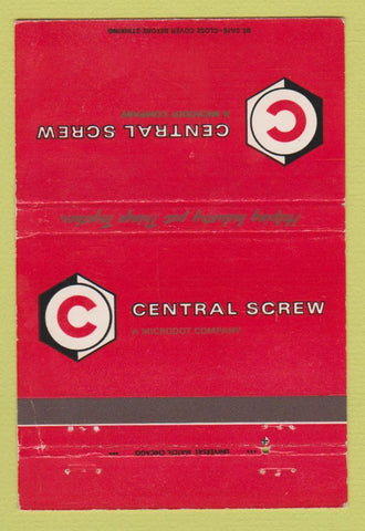 Matchbook Cover - Central Screw Troy MI Keene NH Frankfort KY WEAR 40 Strike