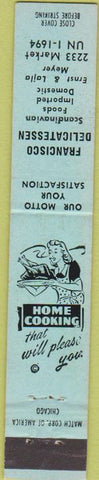 Matchbook Cover - Francisco Deli girlie 10 Strike