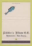 Matchbook Cover - Fiddler's Elbow Country Club Bedminster NJ WEAR 40 Strike