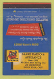Matchbook Cover - Clarion Radio Saare Appliances Santa Rosa CA 40 Strike