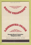 Matchbook Cover - Leicester Pride UK England 40 Strike