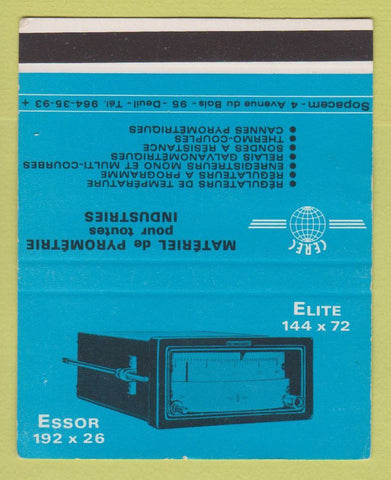 Matchbook Cover - Essor Pyrometrie France Electroncs SAMPLE BIG 40 Strike