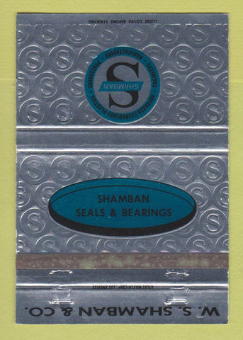 Matchbook Cover - Shamban Seals Bearings Newbury Park CA Fort Wayne IN 40 Strike