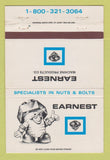 Matchbook Cover Earnest Machine Products Nuts Bolts Cleveland OH WEAR 40 Strike