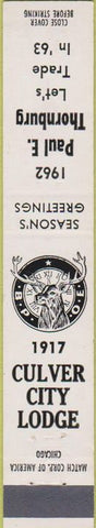 Matchbook Cover - Culver City Elks Lodge Los Angeles CA RMS 10 Strike