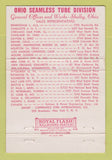 Matchbook Cover - Ostuco Shelby OH Ohio Seamless Tube 40 Strike