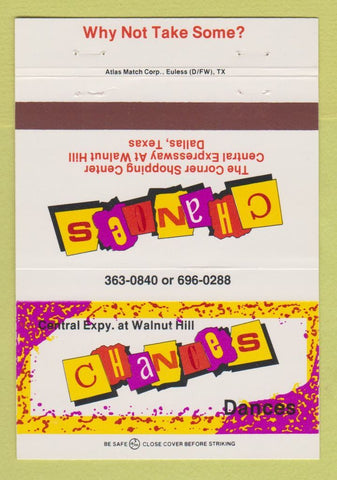 Matchbook Cover - Chanes Dance Club Dallas TX 40 Strike