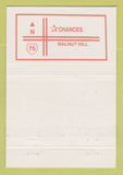 Matchbook Cover - Chanes Dance Club Dallas TX 40 Strike