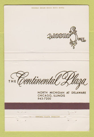 Matchbook Cover - Continental Plaza Chicago IL The Consort 40 Strike