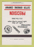Matchbook Cover - Precision Cutting Grinding  40 Strike