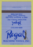 Matchbook Cover - Regal Machine Tool Houston TX 40 Strike