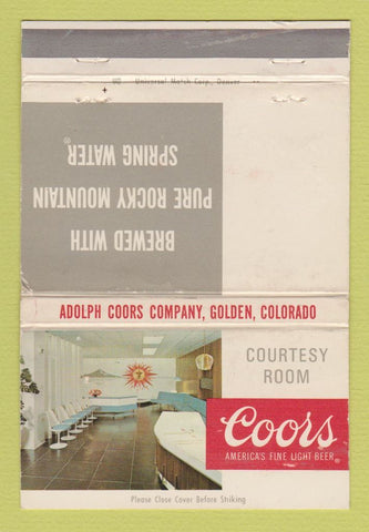 Matchbook Cover - Coors Beer Courtesy Room Golden Colorado WEAR 40 Strike