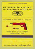 Matchbook Cover - Ancrages Canadiens Fasteners Montreal QC 40 Strike