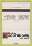 Matchbook Cover - Southdown Plant Limited Ashford Milton Cardiff 40 Strike