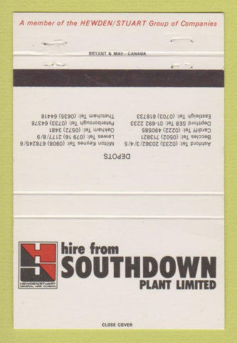 Matchbook Cover - Southdown Plant Limited Ashford Milton Cardiff 40 Strike