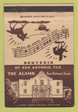 Matchbook Cover - Alamo San Antonio TX Tourism postcard 40 Strike
