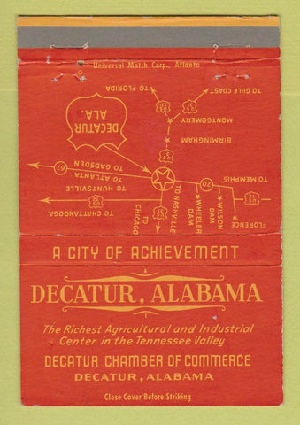 Matchbook Cover - Decatur AL Chamber of Commerce 40 Strike