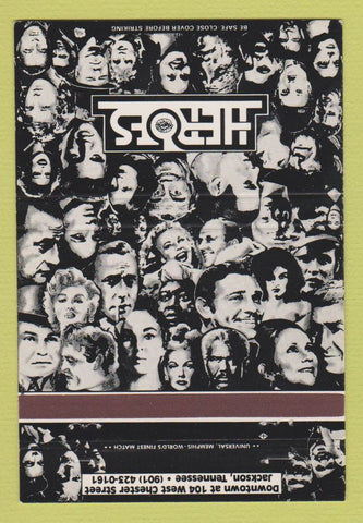 Matchbook Cover - Heroes Jackson TN Movie Stars Elvis 40 Strike