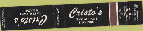 Matchbook Cover - Cristo's Restaurant St Louis MO 10 Strike