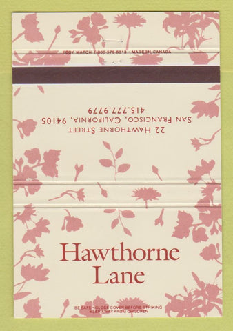 Matchbook Cover - Hawthorne Lane San Franicsco CA WEAR 40 Strike