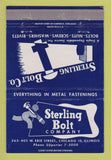 Matchbook Cover - Sterling Bolt Company Chicago IL 40 Strike