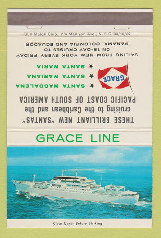 Matchbook Cover - Grace Line Cruises 40 Strike