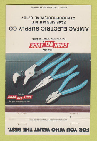 Matchbook Cover - Channel Lock Tools AMFAC Electric Albuquerque NM 40 Strike