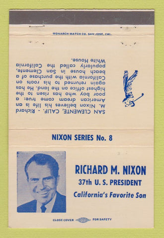 Matchbook Cover - Richard Nixon RMS 1971 #8 WEAR 40 Strike