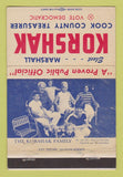 Matchbook Cover - Marshall Korshak Cook County Treasurer IL WEAR 40 Strike