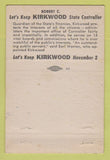Matchbook Cover - Robert Kirkwood State Controller Election CA? 40 Strike