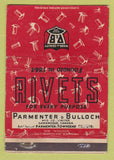 Matchbook Cover - Parmenter & Bulloch Rivets Gananoque QC WORN 40 Strike