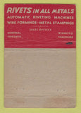 Matchbook Cover - Parmenter & Bulloch Rivets Gananoque QC WORN 40 Strike
