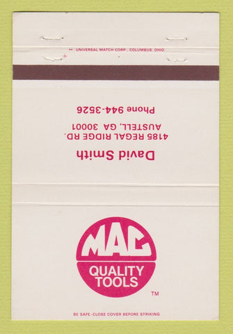 Matchbook Cover - Mac Tools David Smith Austell GA 40 Strike