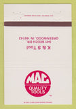 Matchbook Cover - Mac Tools K&S Greenwood IN 40 Strike