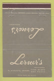 Matchbook Cover - Leruer's Salo Paulo Brazil 40 Strike