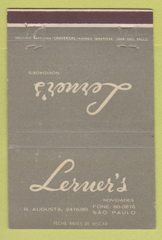 Matchbook Cover - Leruer's Salo Paulo Brazil 40 Strike