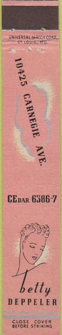 Matchbook Cover - Betty Deppler  Beauty Salon girlie 10 Strike