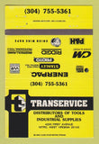 Matchbook Cover - Transervice Industrial Supply Tool Nitro WV 40 Strike