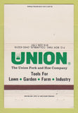 Matchbook Cover - Union Fork and Hoe Columbus OH 40 Strike