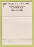 Matchbook Cover - Le Chateau Chambord Beloeil St Hyacinthe QC 40 Strike