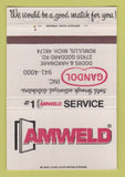 Matchbook Cover - Gondol Amweld Doors Romulus MI 40 Strike