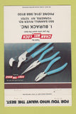 Matchbook Cover - Channel Lock Tools Yonkers NY Burack 40 Strike