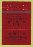 Matchbook Cover - R&s Distributors Commerce City Colorado drywall 40 Strike
